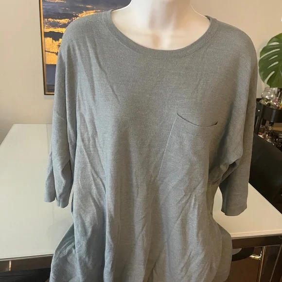 Eileen Fisher Merino Wool Sweater with Short Sleeves Large - Picture 2 of 4